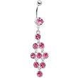 Pink Modish Gem Chandelier Belly Ring