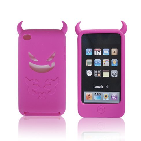 Devil Silicone Case Cover for Apple iPod Touch 4 Peach J36