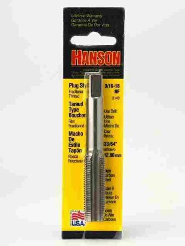 Hanson (HAN8149) High Carbon Steel Machine Screw Fractional Plug Tap 9/16-18 NF
