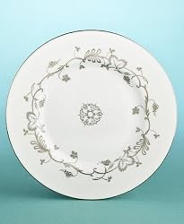 Martha Stewart Wedgwood "Flourish" Salad Plate in Ecru 9"
