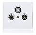 Kopp Malta 916113089 Antenna Socket with 3 Outlets TV / RF / SAT / Single or Through-Type Socket Arctic White