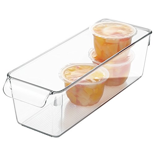 mDesign Storage Container for Mini Fridge, Kitchen, Refrigerator, Freezer, Pantry, Cabinets - Clear