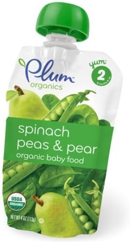 Baby Food Spinach Peas and Pear (6 Count) 4.22 Ounces ( Value Bulk Multi-pack)