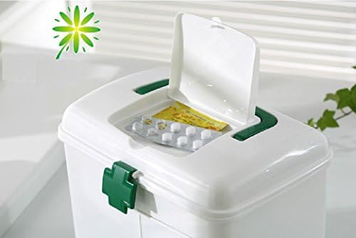 Speaking Life First-aid Kit Uniquely Designed with Drawer Household Medicine Storage Box Portable Drug Cabinet with Grids, Green 30*22*26cm