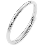 10K White Gold, Comfort Fit Wedding Band 2MM (sz 4-15.5)