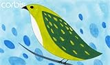 Wallmonkeys Peel and Stick Wall Decals - Green Bird on Branch - 72