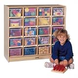 20 Tray Mobile Storage With Colored Trays With Clear Trays