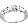 14K White Gold Diamond Engagement Ring - 0.90 Ct.