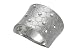 Jewelry : 14K White Gold Hand-Crafted Matte-Finish Designer Ring, Etched and Enhanced with Bezel Set Diamonds.
