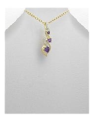 Amethyst Pendant Necklace In 92.5 Sterling Silver