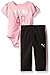 PUMA Baby-Girls 2-Piece Short Sleeve Bodysuit and Pant Set