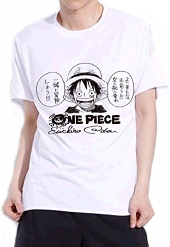 One Piece Short Sleeves Printing T-Shirt T Tee (XXL (US XL), White)