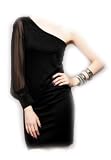 Robe Du Soir Noir Manche Asymétrique