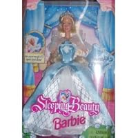 Barbie 1998 Sleeping Beauty Doll with Dress, Shoes and Musical Pillow Plus Her Eyes Magically Open and Close