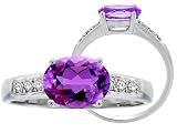1.41 cts Genuine Oval Amethyst Ring - 14kt White or Yellow Gold LIFETIME WARRANTEE