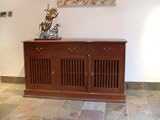 Superb Solid Mango Wood 3 Door Cabinet Handmade In Solid Dark Mango Wood Chunky Cabinet With Three Doors Two Doors Open Double 100 Solid Wood From Top To Bottom