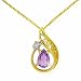 9ct Yellow Gold Ladies Amethyst & Diamond Pendant on 18