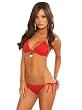 Red Bikini Swimsuit Top Matching Tie Side Hipster Bikini Bottoms 2 Piece Set S M 2 8