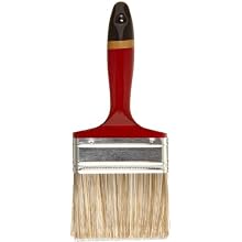 Weiler 7/8" Thickness, 3" Bristle Length, 4" Width, Poly/Nylon Fill, Brass Ferrule, Professional Varnish Paint Brush With Red Foam Handle