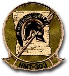 USMC Helicopter Training Squadron HMT-303 Hook &amp; Loop Backed 4" Velcro Military Patch