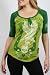 Affliction - Eagle Rank Womens 3/4 Sleeve Henley Shirt in Lime Green, Size: Medium, Color: Line Green