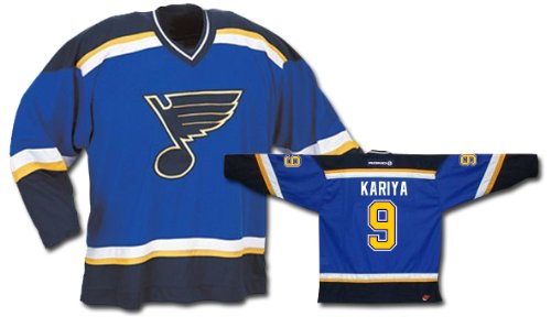 Buy KARIYA #9 St Louis Blues CCM 550 Series Replica NHL Hockey Jersey (NHLPA Certified Custom Sewn...