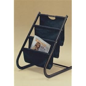 <b>Modern Contemporary Style Black Metal and Cloth Magazine Rack</b>