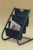 Modern Contemporary Style Black Metal and Cloth Magazine Rack