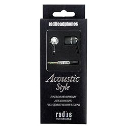 Premium Noise-Reducing Ear Buds Acoustic Style from Radius (Black)