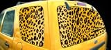 Exterior Mounted Solid Vinyl Visorscapes - Leopard Spotz-Natural 66 x 12