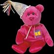 TY Beanie Baby - JANUARY the Teddy Birthday Bear (w/ hat)