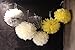 HEARTFEEL 12pcs 10 inch 8inch Tissue Paper Pom-poms Yellow Cream Grey Outdoor Decoration Tissue Paper Pom Poms Party Balls Wedding Christmas Xmas Decoration (Yellow Cream Grey)