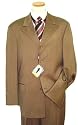 Steve Harvey Taupe with Rose Pinstripes Super 120's Wool Wideleg Suit By Zanetti
