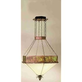 32 Inch W Hexagon Pinecone Inverted Pendant Ceiling Fixture by Meyda