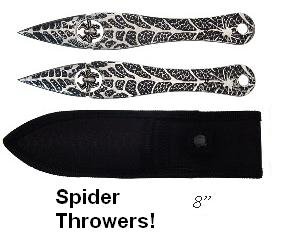 2pc Spider Spinning Throwing Knives Blade Throwers Set