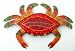 Hand Painted Pink & Orange Crab Wall Hanging - Caribbean Steel Drum Art - 15 X 21