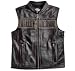Harley Davidson Men's Surveillance Leather Vest-LIMITED EDITION. Embroidered graphics. 97083-09VM