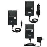 Deluxe Kit for the Cowon iAudio X5 includes a USB cable with Car and Wall Charger - Gomadic Brand w/ TipExchange Technology