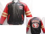 San Francisco 49ers NFL Adult Pleather Jacket with Pleather Collar