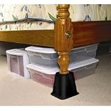 Bed Riser - Elevators Black (Black) (6h x 6.25dia. Elevates bed 6)