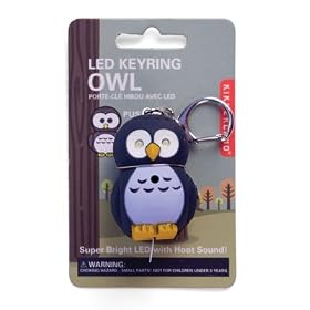 Kikkerland KRL26TC Owl LED Keychain with Sound