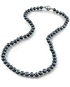 5.0-5.5mm Japanese Akoya Black Pearl Necklace - AA+ Quality