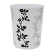Shadow Vine Plastic Wastebasket - White with Black Silhouette