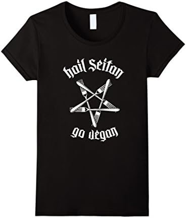 Women's Hail Seitan Go Vegan T Shirts for Men/Women Medium Black