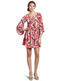 Jessica Simpson Women's Kimono Sleeve Mini Dress with Pineapple Smocking