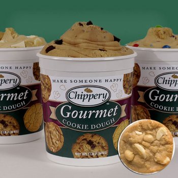Chippery Gourmet White Chunk Macadamia Nut Cookie Dough - Two, 3 lb. Tubs by Chippery