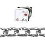 Campbell 0322026 Low Carbon Steel Twist Link Machine Chain in Square Pail in Square Pail, Zinc Plated, 2/0 Trade, 0.18" Diameter, 175' Length, 520 lbs Load Capacity
