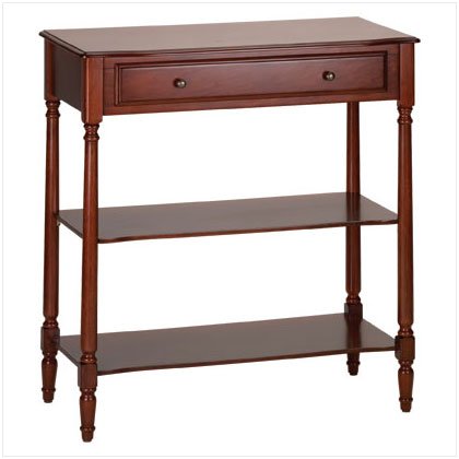 Double Shelf Birch Veneer Wood Console Sofa Table Decor