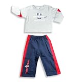 Mish Mish - Infant Boys Long Sleeve Pant Set, Grey, Navy, Red