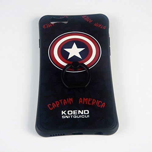 Hand Painted Embossed Cartoon Phone Case with Phone ring bracket for iPhone 6s,American Captain